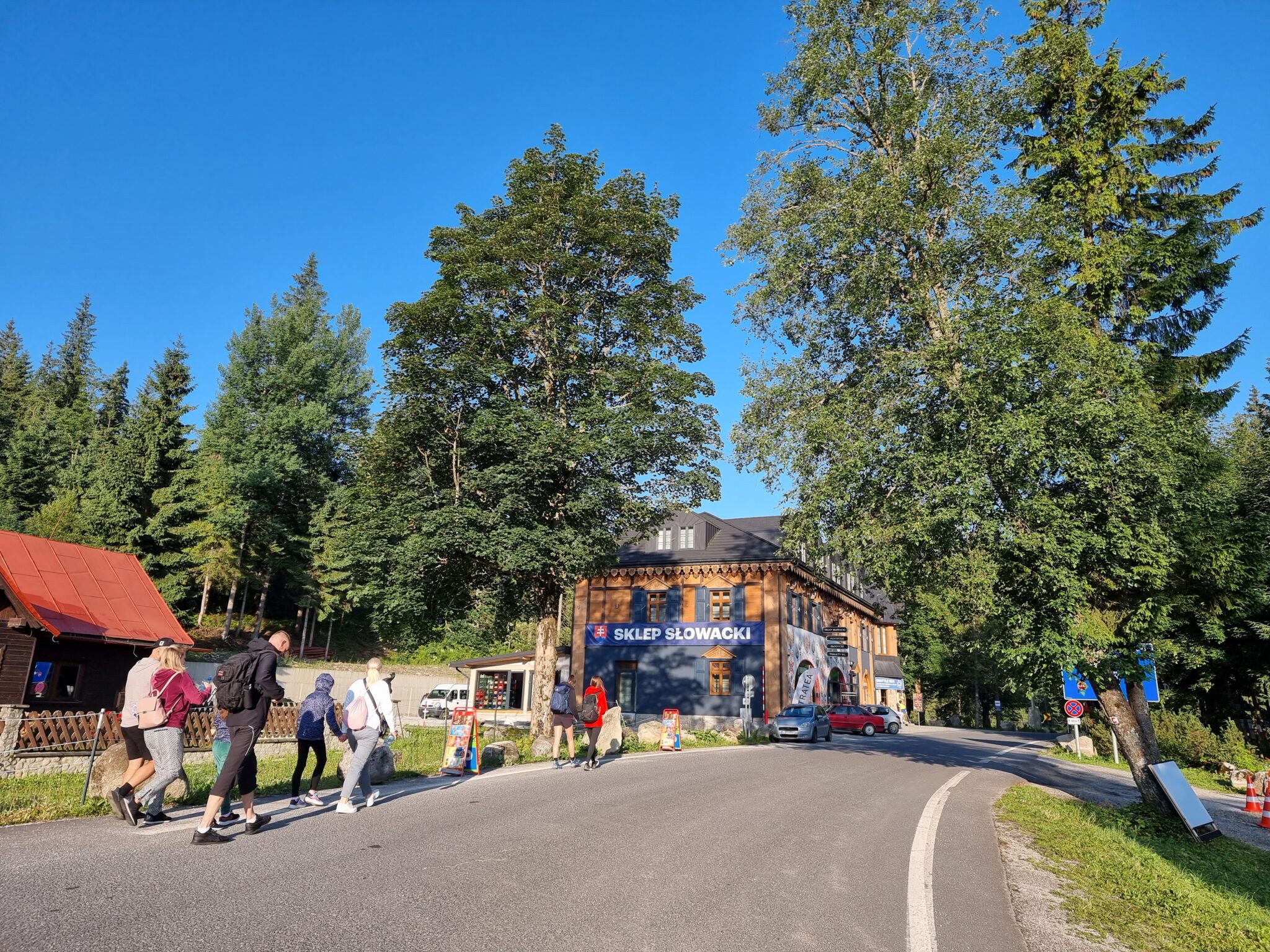 Parking po słowackiej stronie Łysej Polany